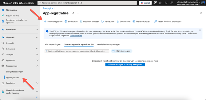 SSO Grub - App registratie in Entra
