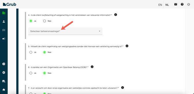 Selecteer beheersmaatregel